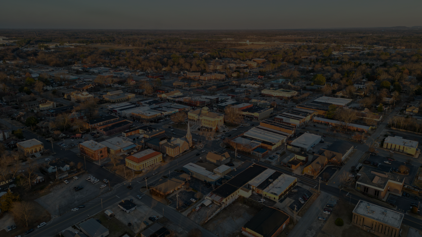 Aerial view of downtown Athens, Alabama